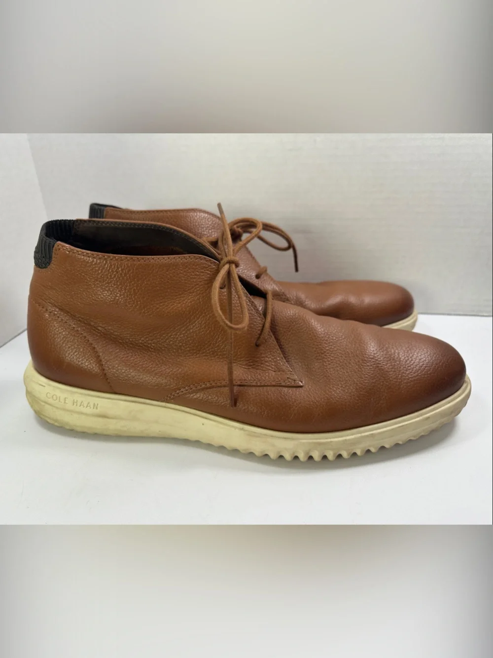 Cole Haan Tan Leather Chukka Boots Shoes Size 12 Cream Sole